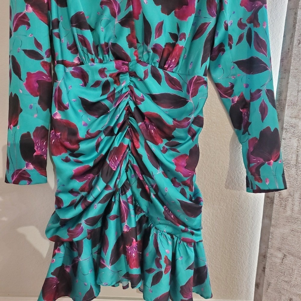 Delfi Collective Floral Ruched Ruffle Mini Dress – XS - Picture 5 of 5